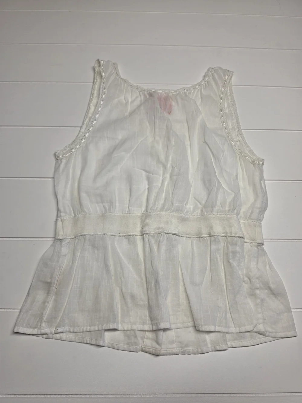 Free People Day Dreamer Eyelet Tank Top White Size 4 (SMALL) 100%Cotton!